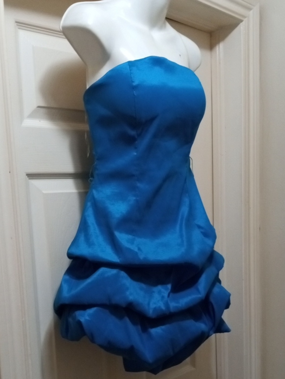 Daisy Strapless Electric Blue Bubble-Hem Dress